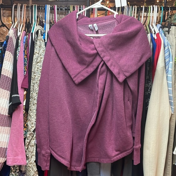 X by Zella, Starlight Cozy Hi/Lo Cardigan Sweatshirt, Sz Small, Purple - Picture 1 of 3